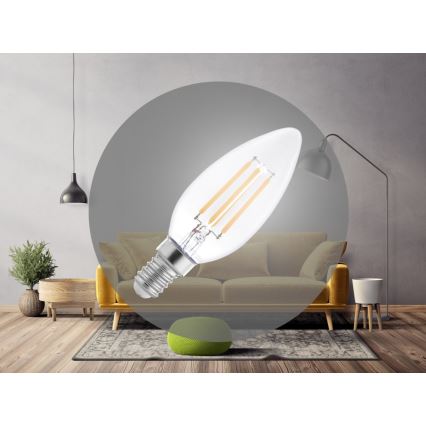 LED Filament Bulb C37 E14/6W/230V 4000K