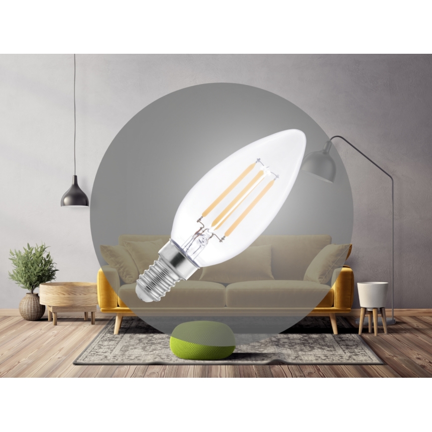 LED Filament Bulb C37 E14/6W/230V 4000K