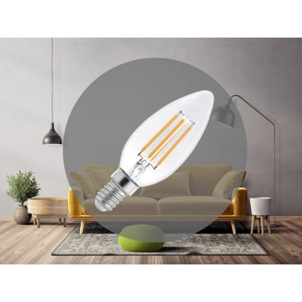 LED Filament Bulb C37 E14/6W/230V 4000K