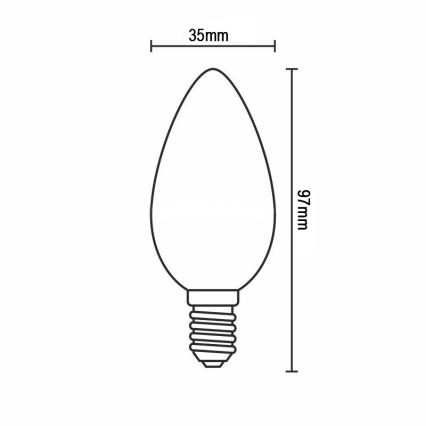 LED Filament Bulb C37 E14/6W/230V 4000K