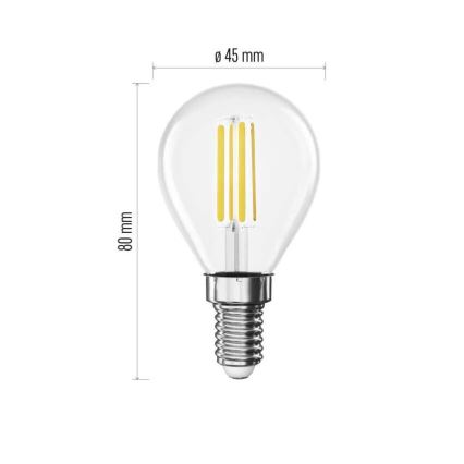 LED Filament Bulb E14, 3.8 W, 230 V, 4000 K - Energy Class A