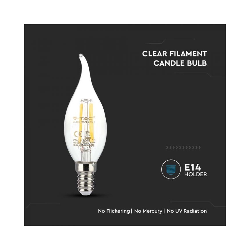 LED Filament Bulb E14/4W/230V 3000K