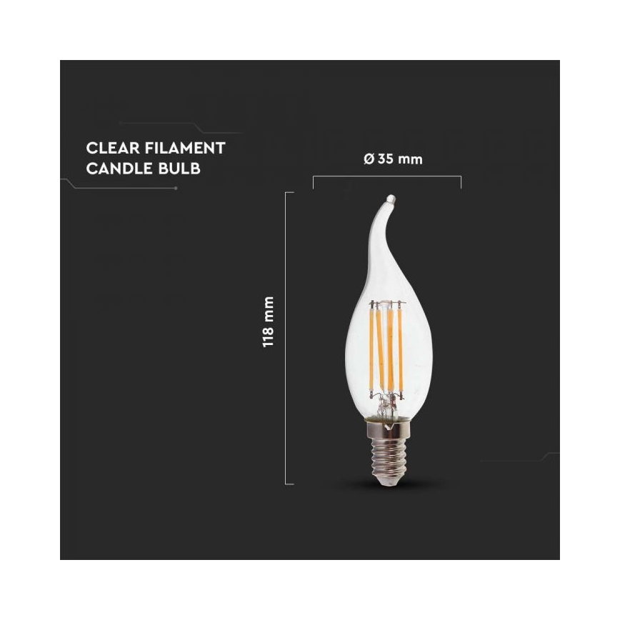 LED Filament Bulb E14/4W/230V 4000K