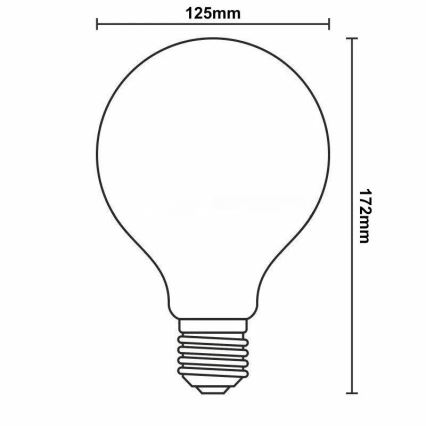 LED Filament Bulb G125 E27/11W/230V 3000K