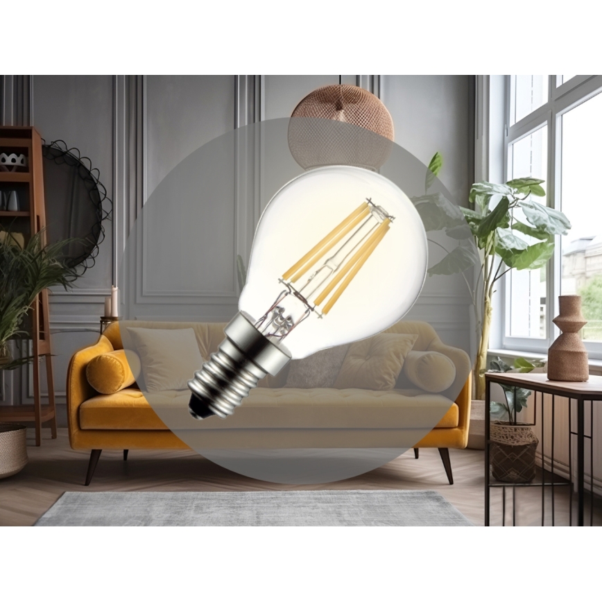 LED Filament Bulb G45 E14/6W/230V 3000K