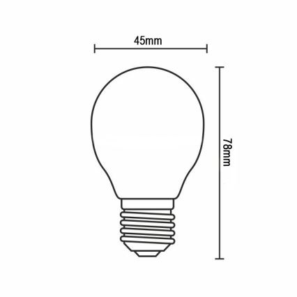 LED Filament Bulb G45 E14/6W/230V 4000K