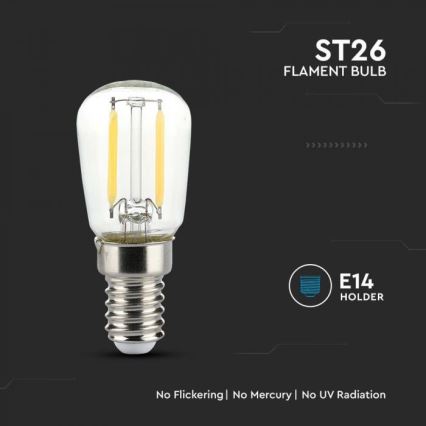 LED Filament Bulb ST26 E14, 2W, 230V, 6500K