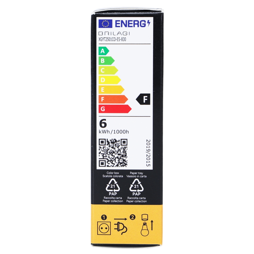 LED Filament Bulb T25 E14/6W/230V 3000K - BRILAGI