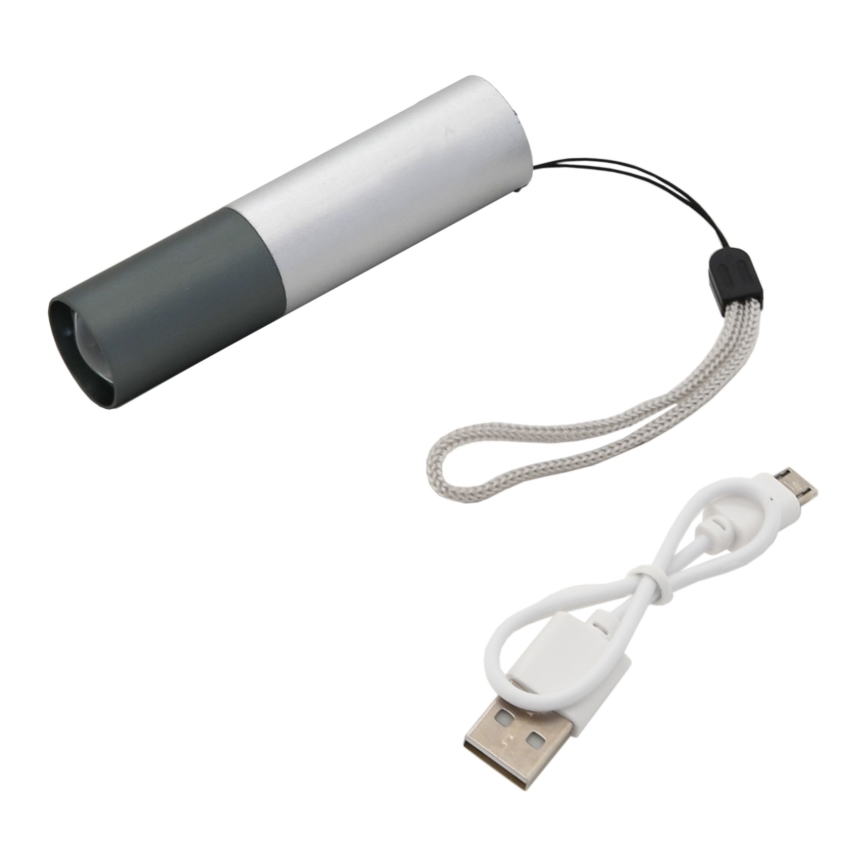 LED Flashlight LED/400mAh white/grey