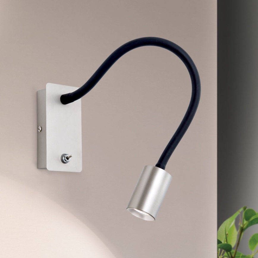 LED Flexible small wall lamp KURT LED/5W/230V silver
