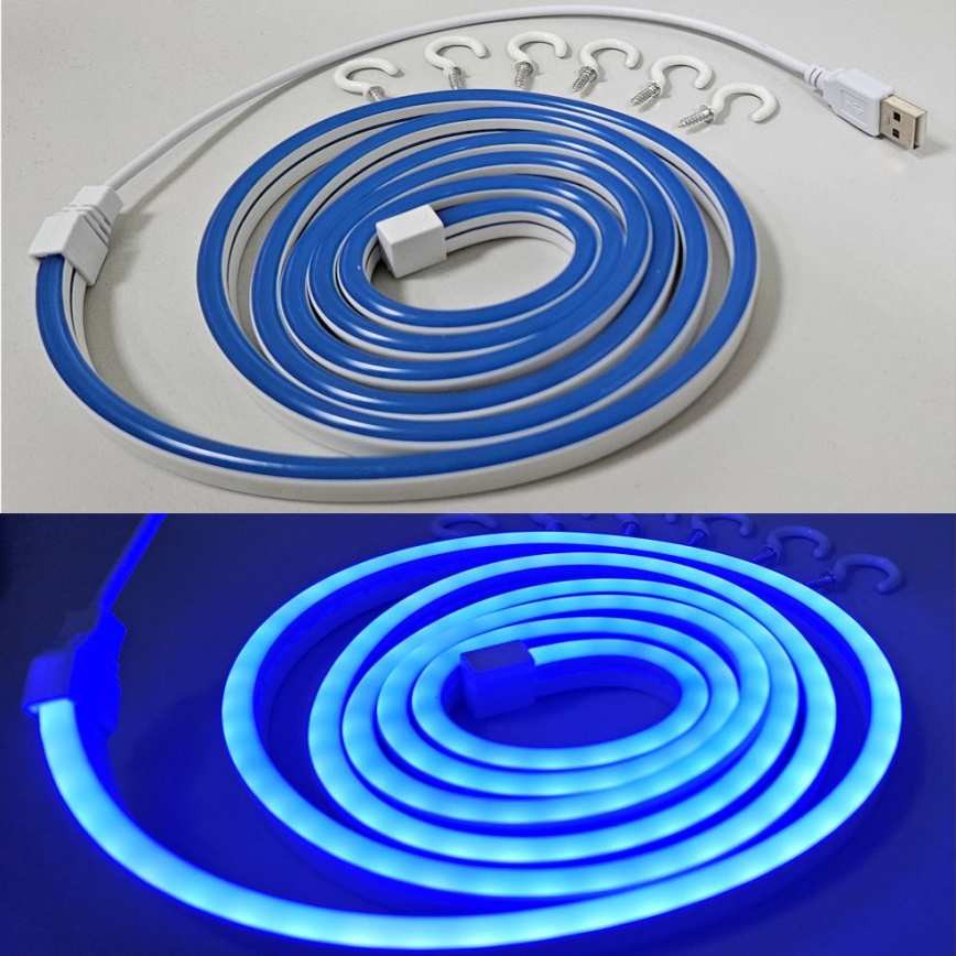 LED Flexible strip NEON LED/5V USB 1,8 m blue