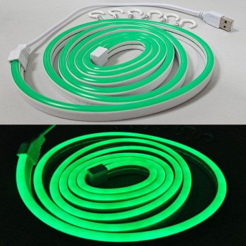 LED Flexible strip NEON LED/5V USB 1,8 m green