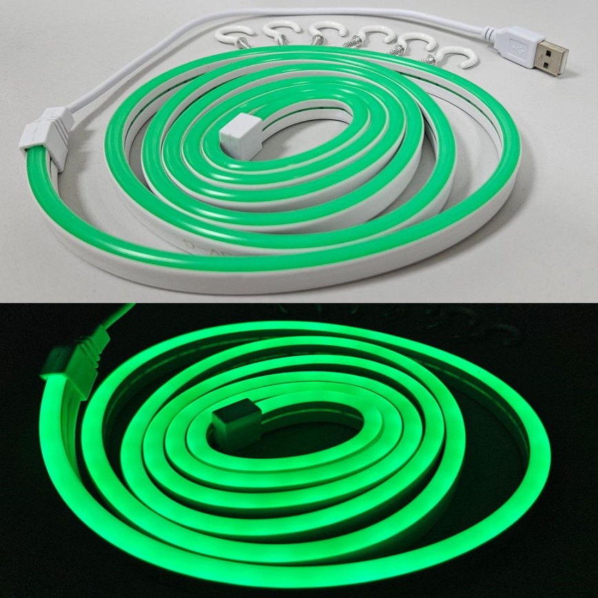 LED Flexible strip NEON LED/5V USB 1,8 m green