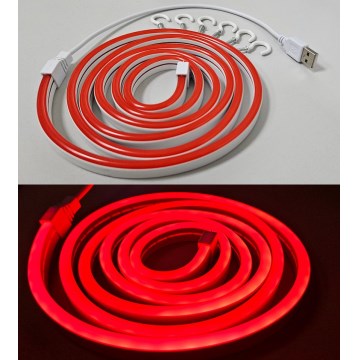 LED Flexible strip NEON LED/5V USB 1,8 m red