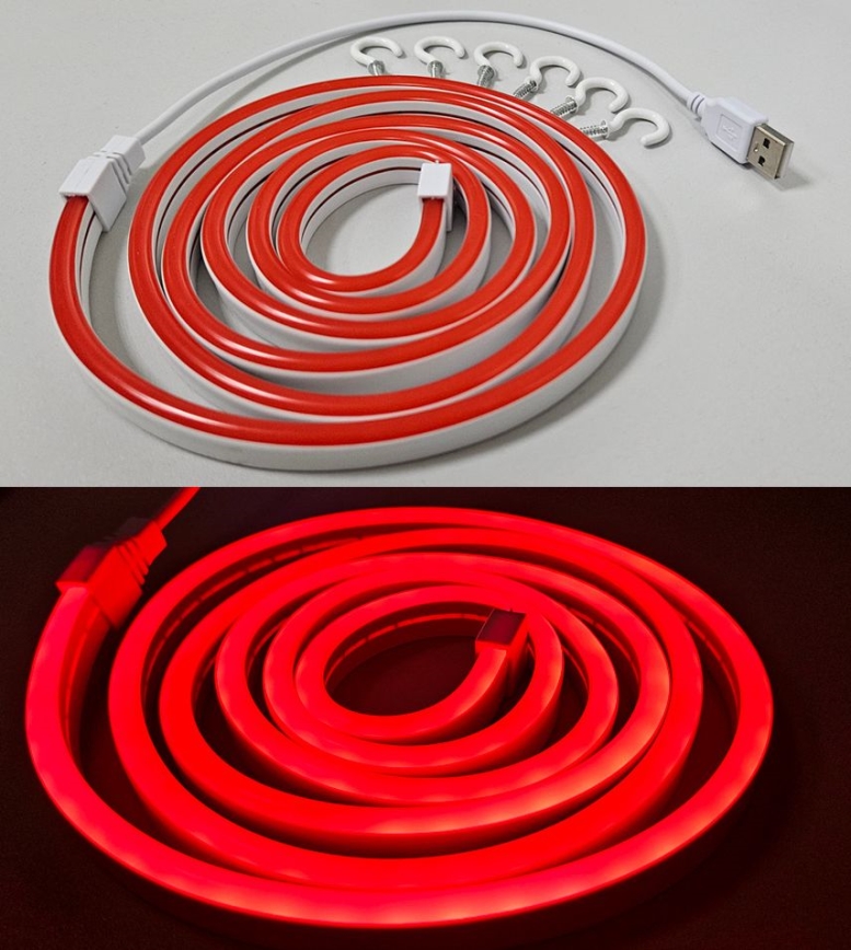 LED Flexible strip NEON LED/5V USB 1,8 m red