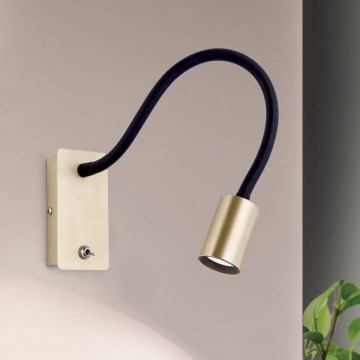 LED Flexible wall small lamp KURT LED/5W/230V gold