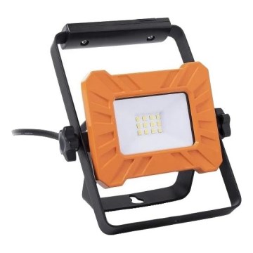 LED Floodlight 10W, 230V, 6500K, IP65 — Orange/Black
