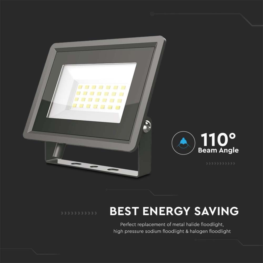 LED Floodlight LED/20W/230V 6500K IP65 black