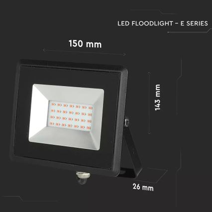 LED Floodlight LED/20W/230V IP65 pink light