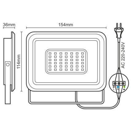 LED Floodlight LED/30W/230V 4000K IP65