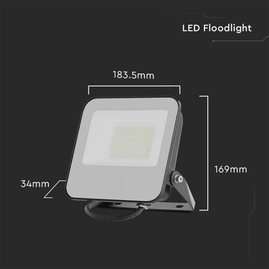 LED Floodlight LED/50W/230V 4000K IP65 black