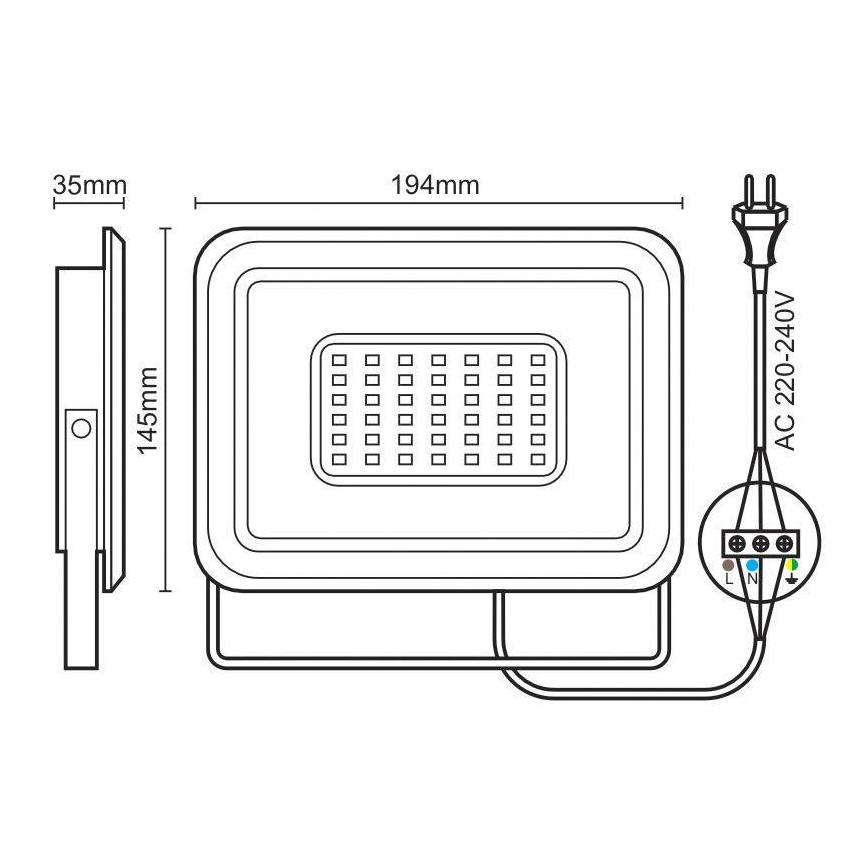 LED Floodlight LED/50W/230V 4000K IP65