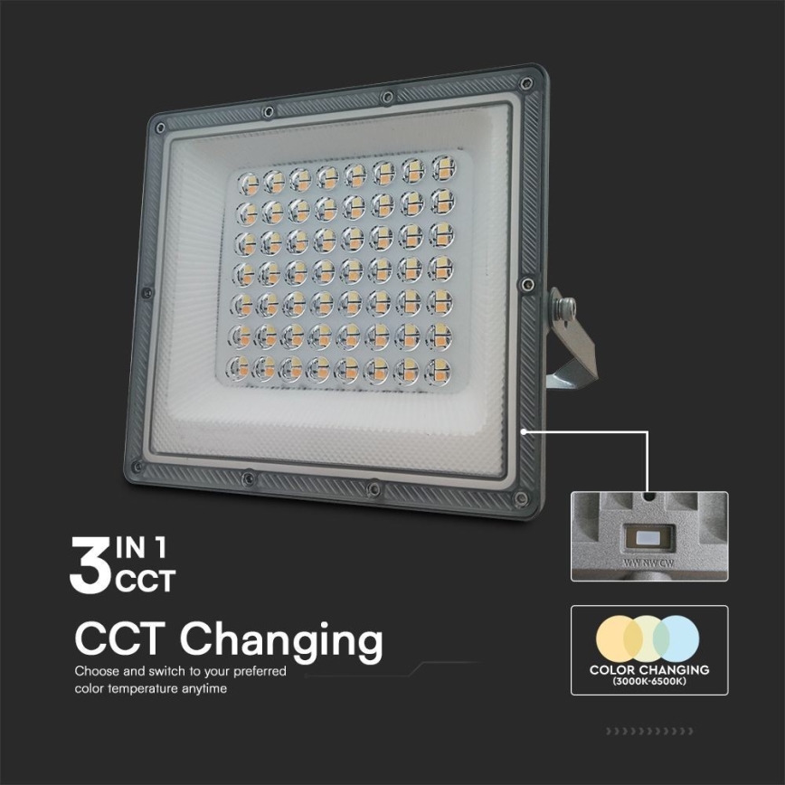 LED Floodlight LED/50W/230V IP65 3000/4000/6500K grey