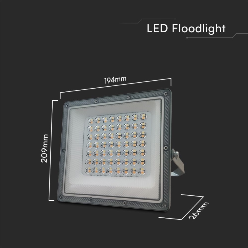 LED Floodlight LED/50W/230V IP65 3000/4000/6500K grey