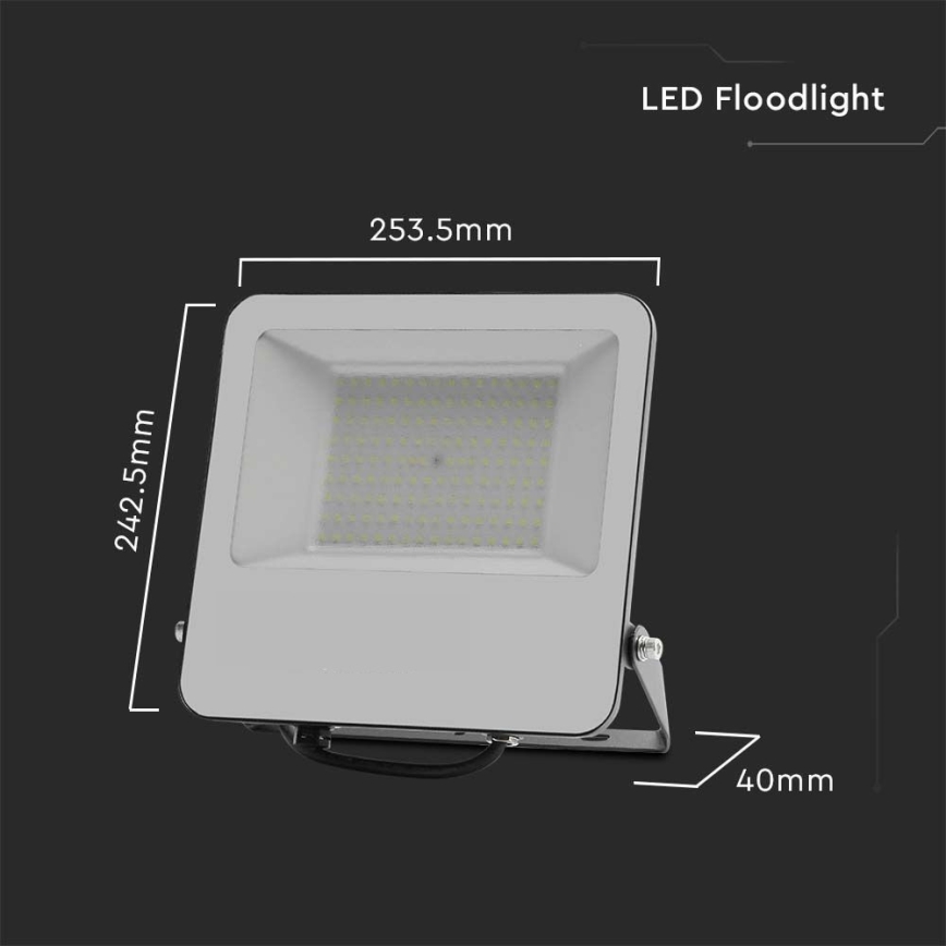 LED Floodlight SAMSUNG CHIP LED/100W/230V 4000K IP65 black