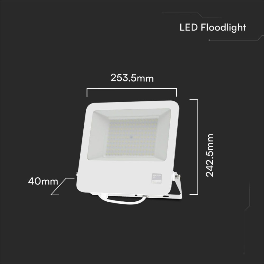 LED Floodlight SAMSUNG CHIP LED/100W/230V 6400K IP65 white
