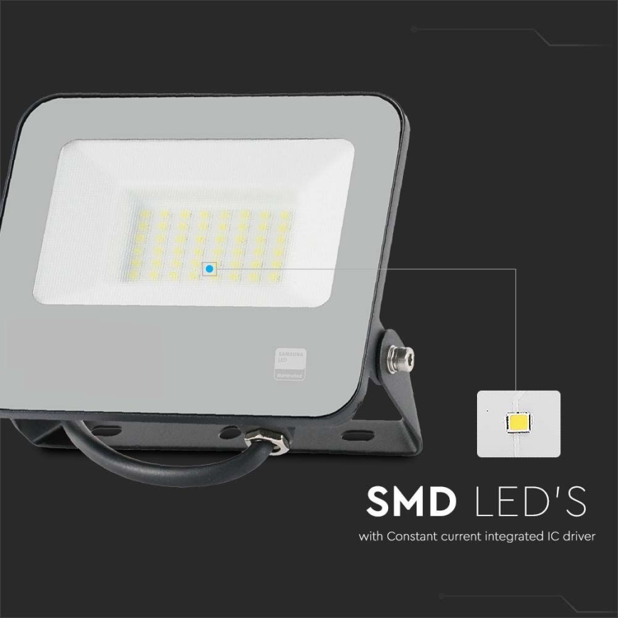 LED Floodlight SAMSUNG CHIP LED/30W/230V 4000K IP65 black
