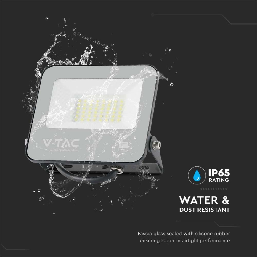 LED Floodlight SAMSUNG CHIP LED/30W/230V 4000K IP65 black