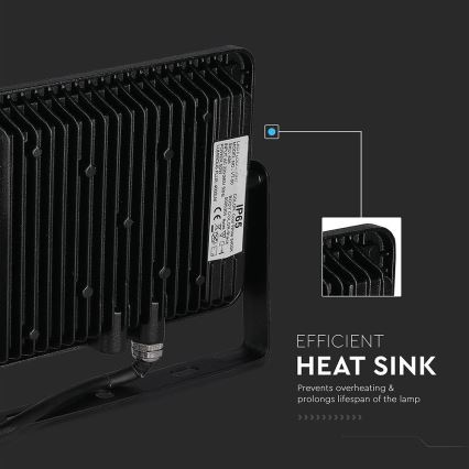LED Floodlight SAMSUNG CHIP LED/50W/230V 6500K IP65 black