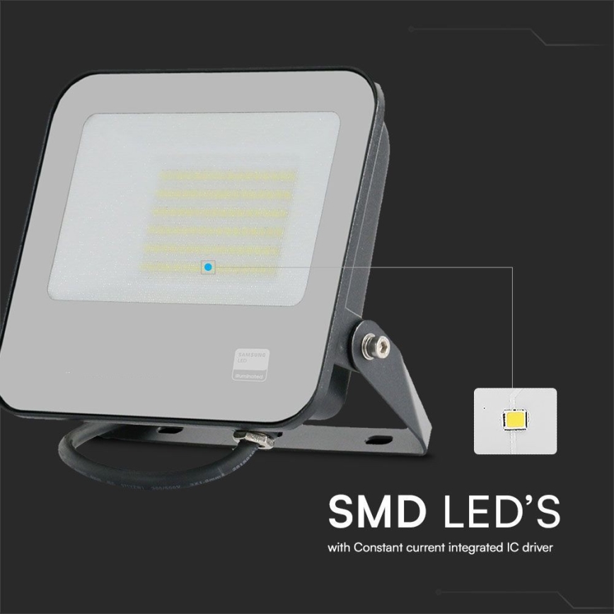 LED Floodlight SAMSUNG CHIP LED/50W/230V 6500K IP65 black