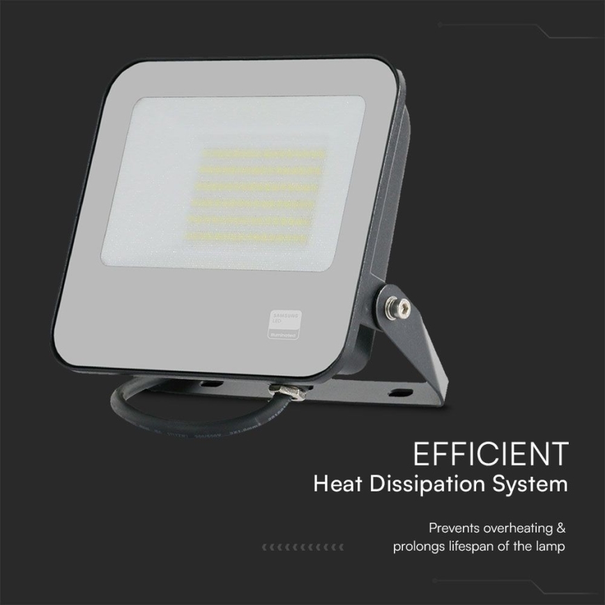 LED Floodlight SAMSUNG CHIP LED/50W/230V 6500K IP65 black