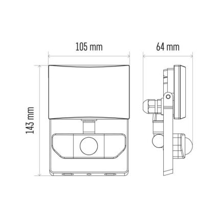 LED Floodlight with a sensor LED/10,5W/230V IP54