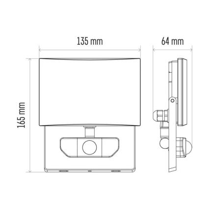 LED Floodlight with a sensor LED/20W/230V IP54