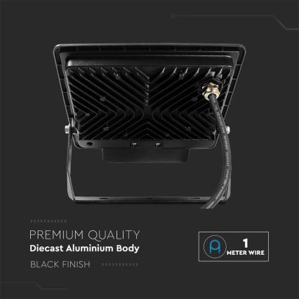 LED Floodlight with a sensor LED/50W/230V 4000K IP65 black