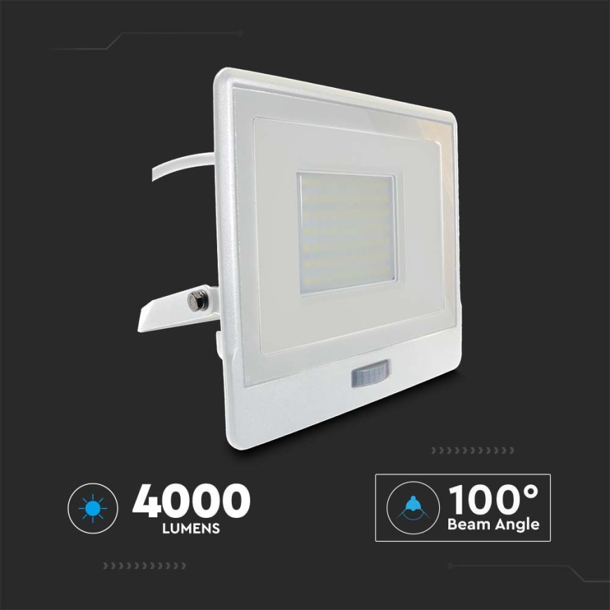 LED Floodlight with a sensor LED/50W/230V 4000K IP65 white