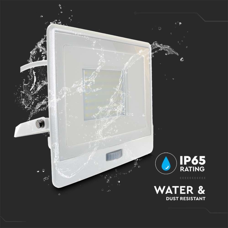 LED Floodlight with a sensor LED/50W/230V 4000K IP65 white