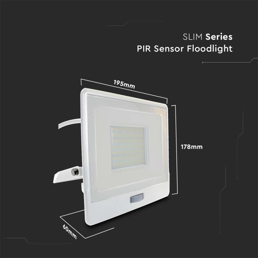 LED Floodlight with a sensor LED/50W/230V 4000K IP65 white