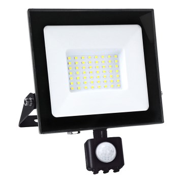 LED Floodlight with a sensor LED/50W/230V 6500K IP44 black
