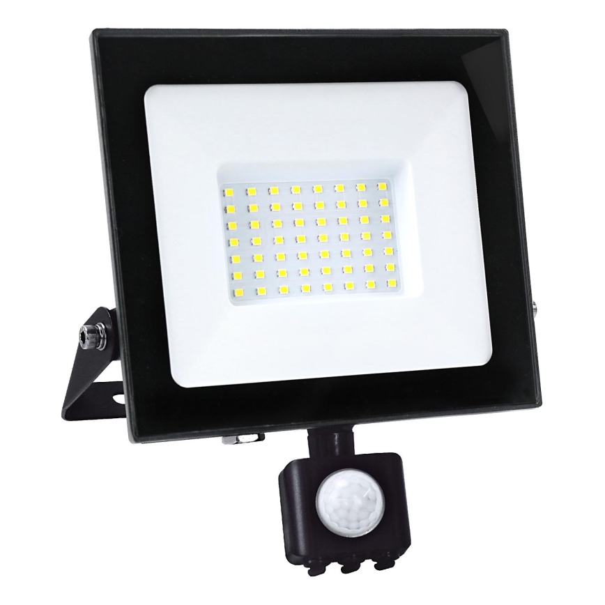 LED Floodlight with a sensor LED/50W/230V 6500K IP44 black