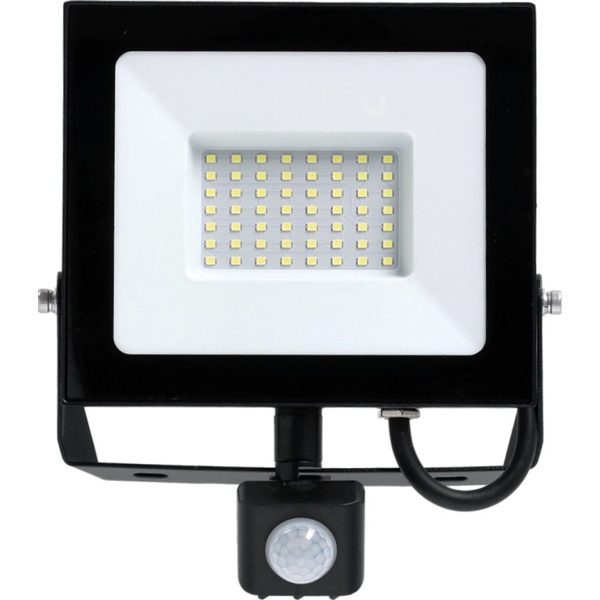 LED Floodlight with a sensor LED/50W/230V 6500K IP44 black