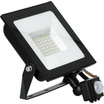 LED Floodlight with a sensor LED/50W/230V 6500K IP44 black