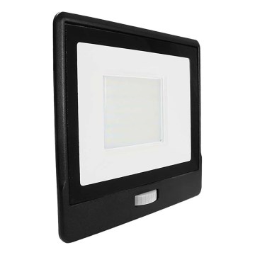LED Floodlight with a sensor LED/50W/230V 6500K IP65 black