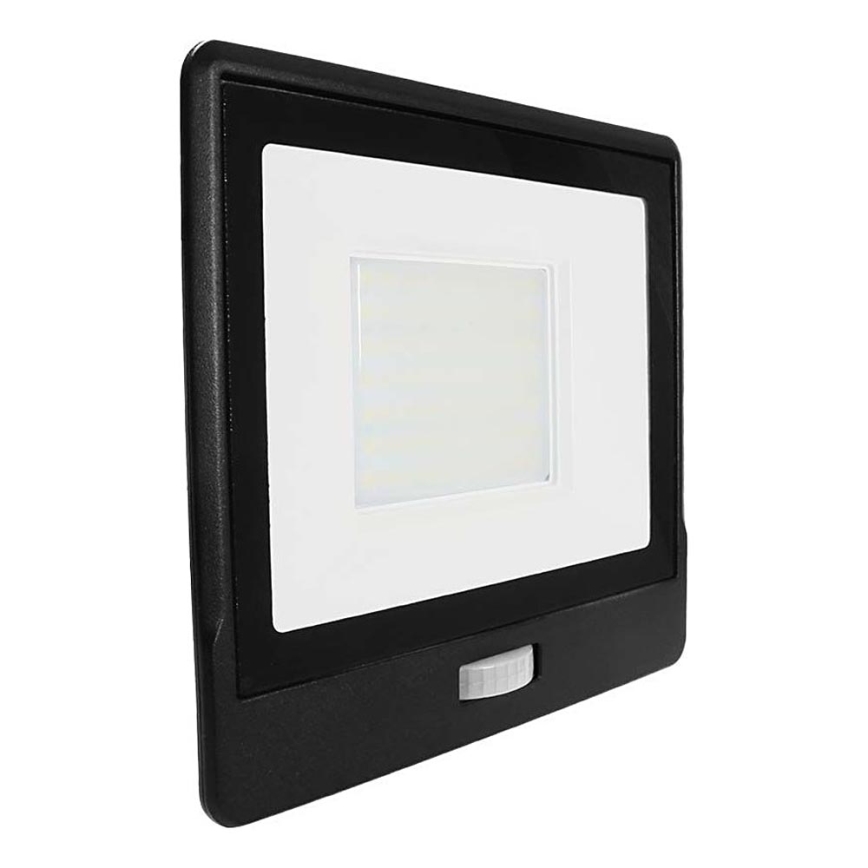 LED Floodlight with a sensor LED/50W/230V 6500K IP65 black