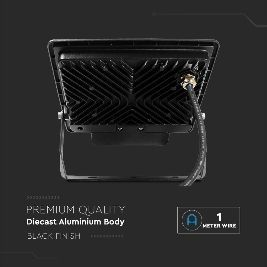 LED Floodlight with a sensor LED/50W/230V 6500K IP65 black
