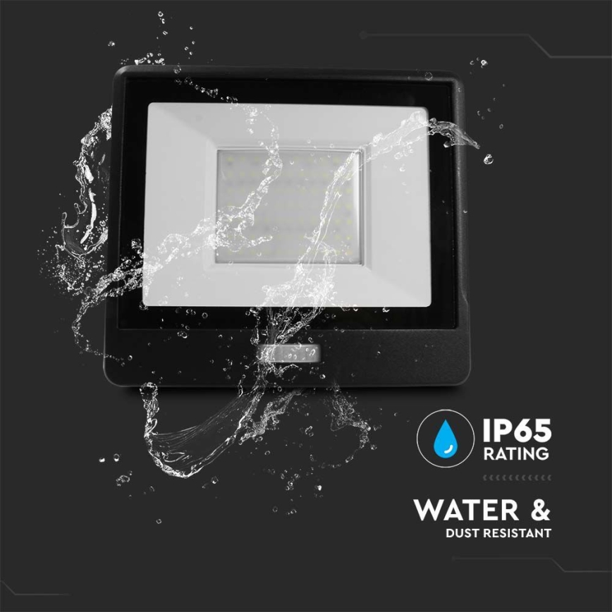 LED Floodlight with a sensor LED/50W/230V 6500K IP65 black