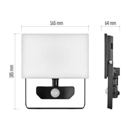 LED Floodlight with a sensor TAMBO LED/30W/230V 4000K IP54